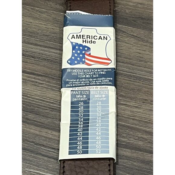 Faded Glory Brown Pebbled Leather Belt With Tag 100% Leather Men Size 50 - Picture 5 of 16